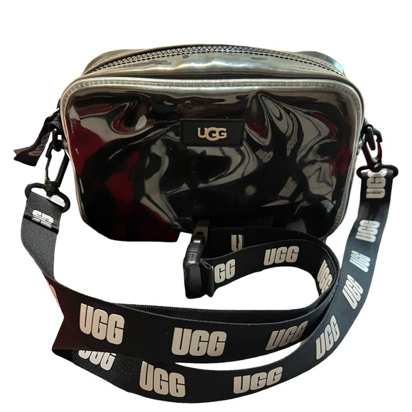 UGG Clear Black Fur Purse - Picture 1 of 4